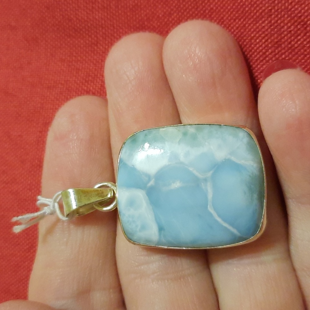 LARIMAR New STERLING SILVER LARIMAR pendant - Picture 7 of 7
